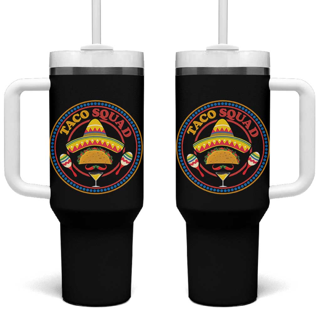 Taco Squad Tumbler With Handle Mexican Food Lovers Gift