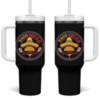 Taco Squad Tumbler With Handle Mexican Food Lovers Gift