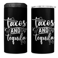 Tacos And Tequila Lover 4 in 1 Can Cooler Tumbler Funny Humor Gift