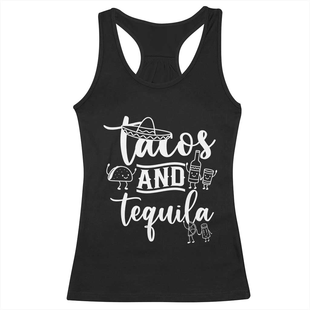 Tacos And Tequila Lover Racerback Tank Top Funny Humor Gift - Wonder Print Shop