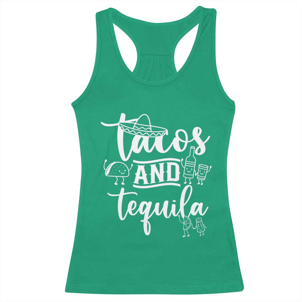 Tacos And Tequila Lover Racerback Tank Top Funny Humor Gift - Wonder Print Shop