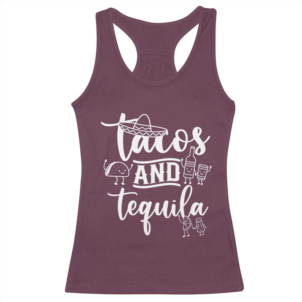 Tacos And Tequila Lover Racerback Tank Top Funny Humor Gift - Wonder Print Shop