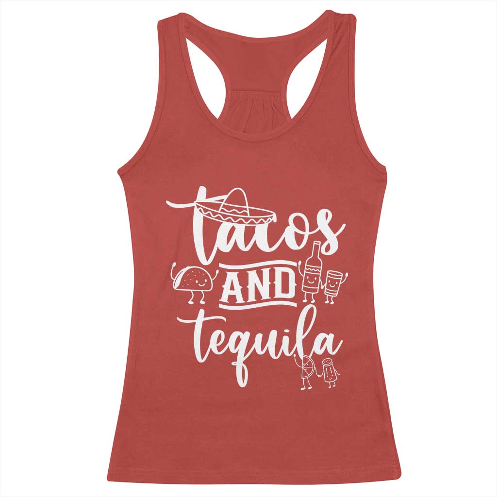 Tacos And Tequila Lover Racerback Tank Top Funny Humor Gift - Wonder Print Shop