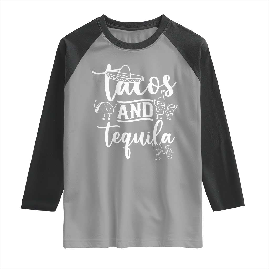 Tacos And Tequila Lover Raglan Shirt Funny Humor Gift - Wonder Print Shop