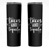 Tacos And Tequila Lover Skinny Tumbler Funny Humor Gift