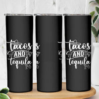 Tacos And Tequila Lover Skinny Tumbler Funny Humor Gift
