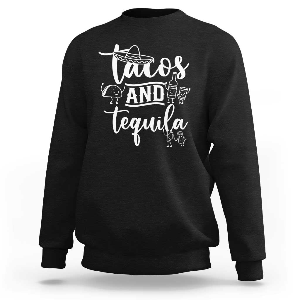 Tacos And Tequila Lover Sweatshirt Funny Humor Gift - Wonder Print Shop