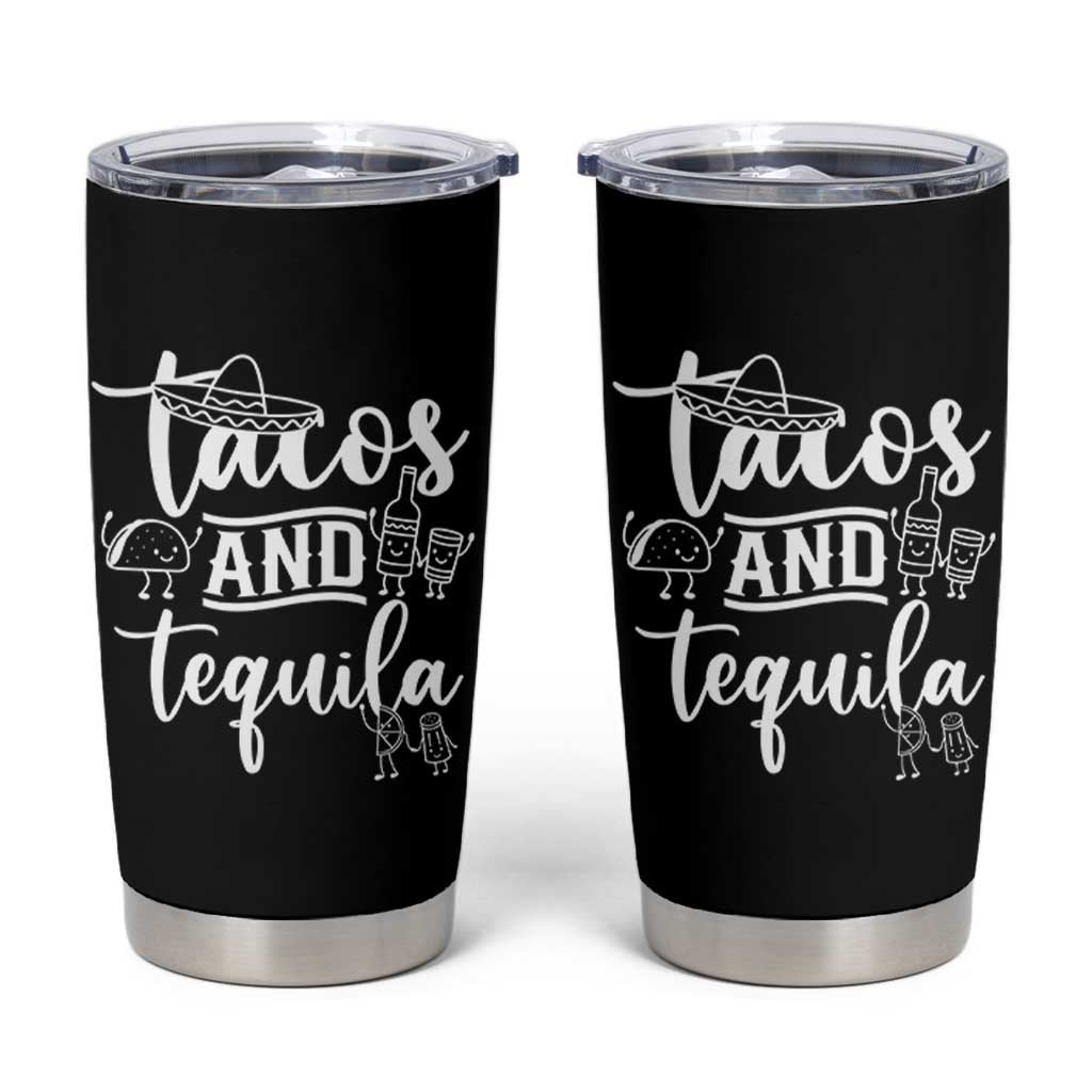 Tacos And Tequila Lover Tumbler Cup Funny Humor Gift