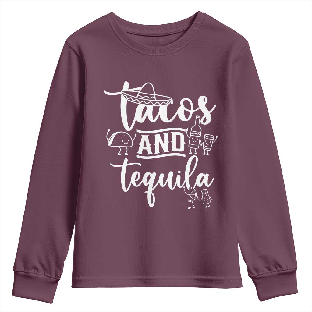 Tacos And Tequila Lover Youth Sweatshirt Funny Humor Gift - Wonder Print Shop