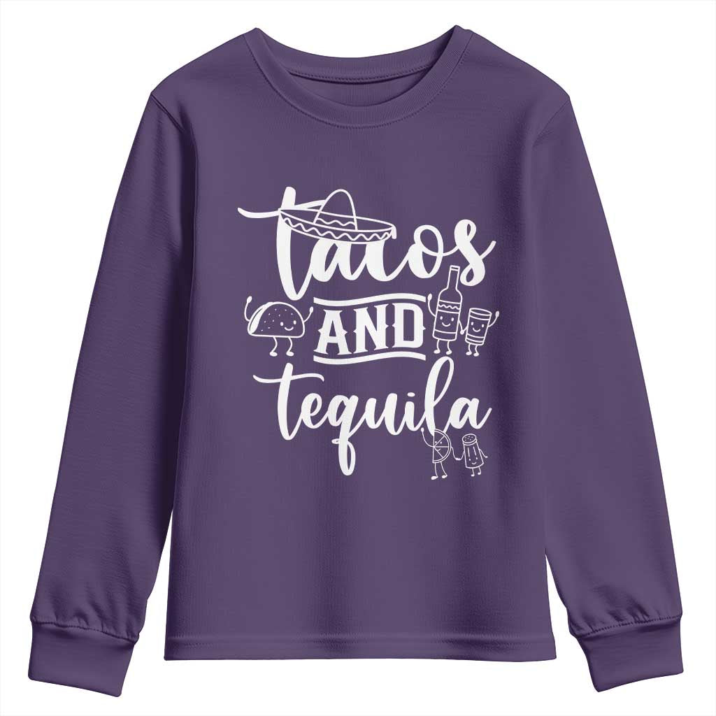 Tacos And Tequila Lover Youth Sweatshirt Funny Humor Gift - Wonder Print Shop