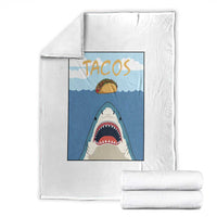 Funny Tacos Lover Throw Blanket Shark Attack Humor Gift - Wonder Print Shop