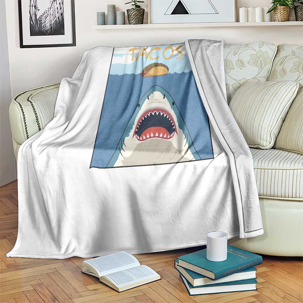Funny Tacos Lover Throw Blanket Shark Attack Humor Gift - Wonder Print Shop