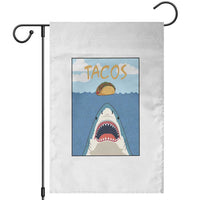 Funny Tacos Lover Garden Flag Shark Attack Humor Gift - Wonder Print Shop