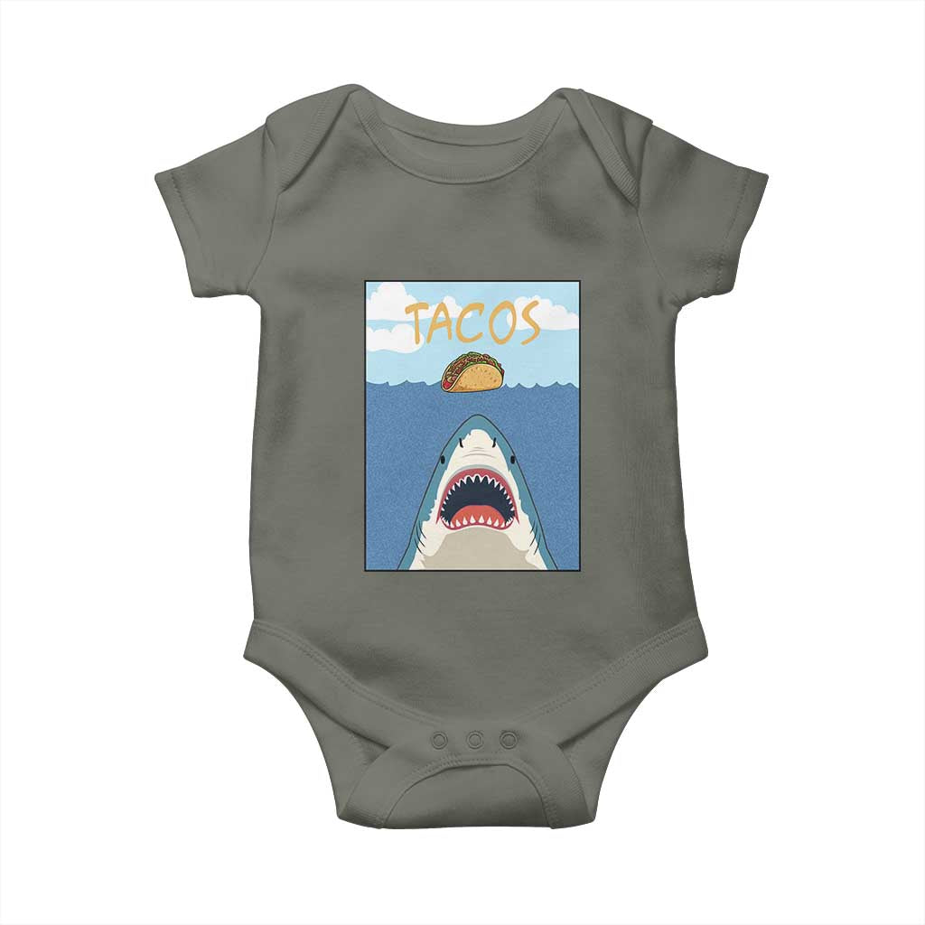 Funny Tacos Lover Baby Onesie Shark Attack Humor Gift - Wonder Print Shop