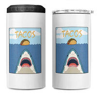 Funny Tacos Lover 4 in 1 Can Cooler Tumbler Shark Attack Humor Gift