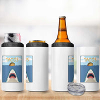 Funny Tacos Lover 4 in 1 Can Cooler Tumbler Shark Attack Humor Gift