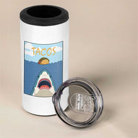 Funny Tacos Lover 4 in 1 Can Cooler Tumbler Shark Attack Humor Gift