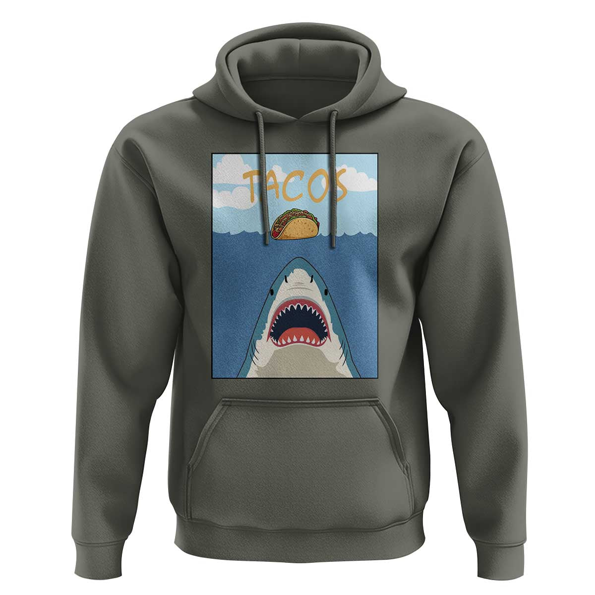 Funny Tacos Lover Hoodie Shark Attack Humor Gift - Wonder Print Shop