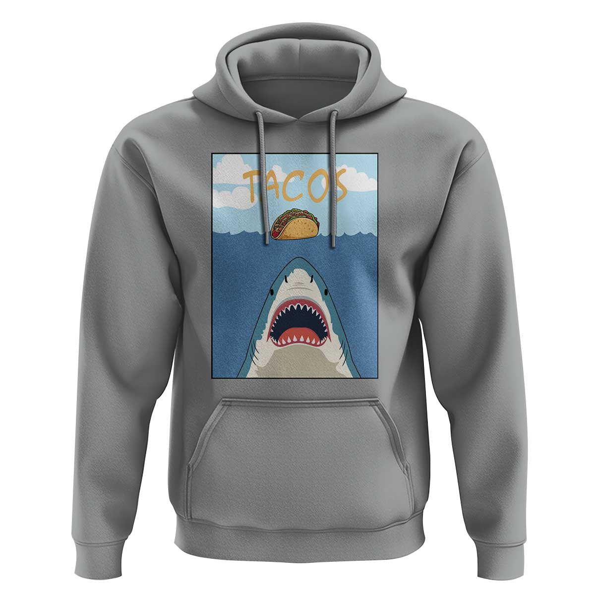 Funny Tacos Lover Hoodie Shark Attack Humor Gift - Wonder Print Shop
