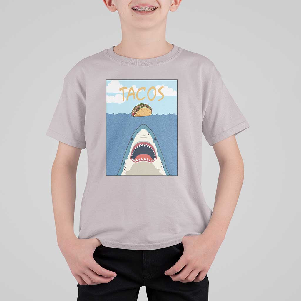 Funny Tacos Lover T Shirt For Kid Shark Attack Humor Gift - Wonder Print Shop