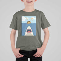Funny Tacos Lover T Shirt For Kid Shark Attack Humor Gift - Wonder Print Shop