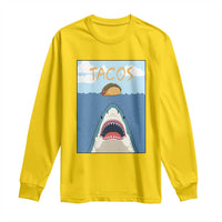 Funny Tacos Lover Long Sleeve Shirt Shark Attack Humor Gift - Wonder Print Shop