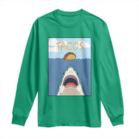 Funny Tacos Lover Long Sleeve Shirt Shark Attack Humor Gift - Wonder Print Shop