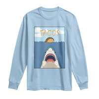 Funny Tacos Lover Long Sleeve Shirt Shark Attack Humor Gift - Wonder Print Shop
