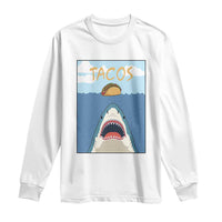 Funny Tacos Lover Long Sleeve Shirt Shark Attack Humor Gift - Wonder Print Shop