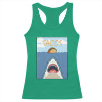 Funny Tacos Lover Racerback Tank Top Shark Attack Humor Gift - Wonder Print Shop