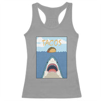 Funny Tacos Lover Racerback Tank Top Shark Attack Humor Gift - Wonder Print Shop