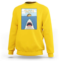 Funny Tacos Lover Sweatshirt Shark Attack Humor Gift - Wonder Print Shop