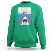 Funny Tacos Lover Sweatshirt Shark Attack Humor Gift - Wonder Print Shop