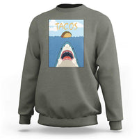 Funny Tacos Lover Sweatshirt Shark Attack Humor Gift - Wonder Print Shop