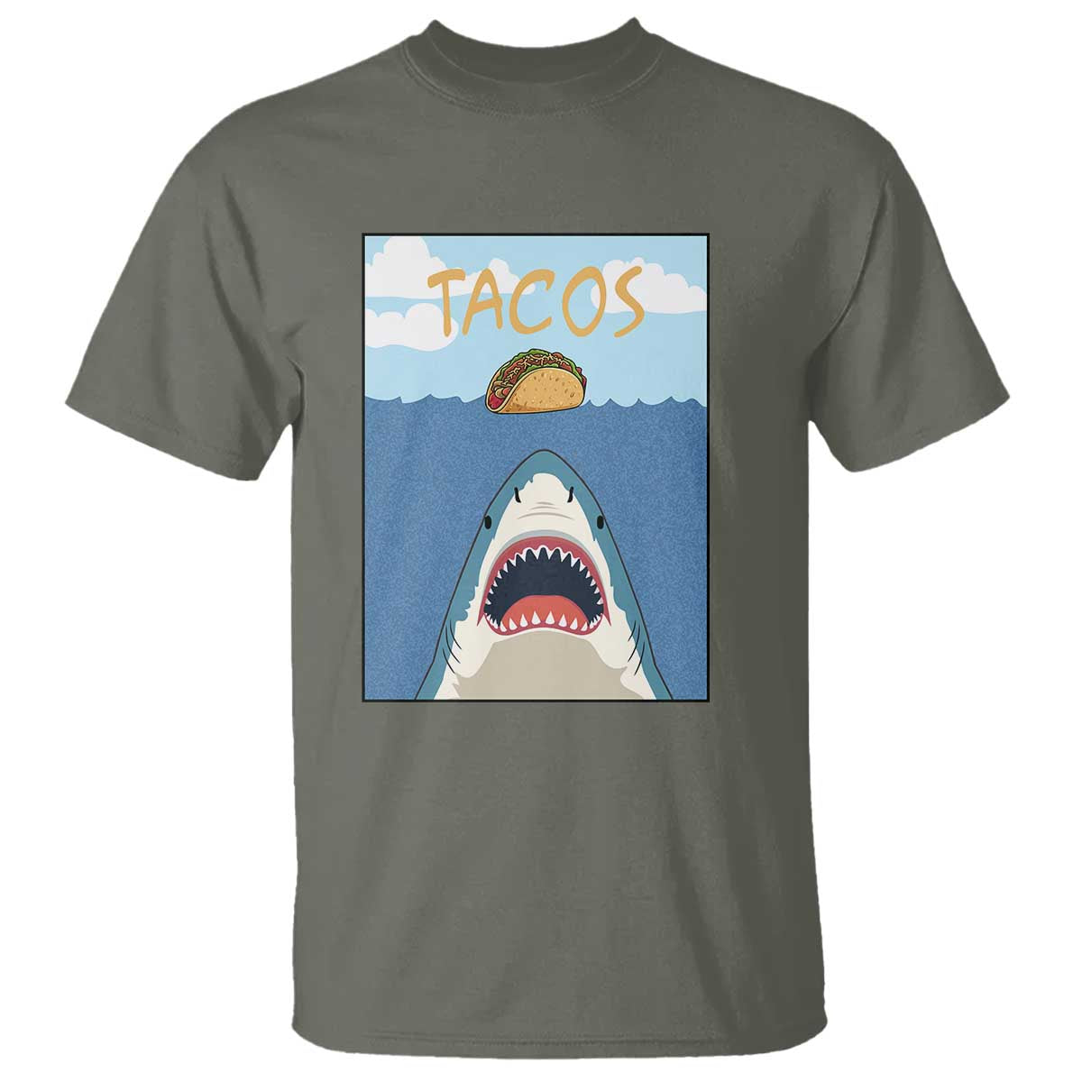 Funny Tacos Lover T Shirt Shark Attack Humor Gift - Wonder Print Shop