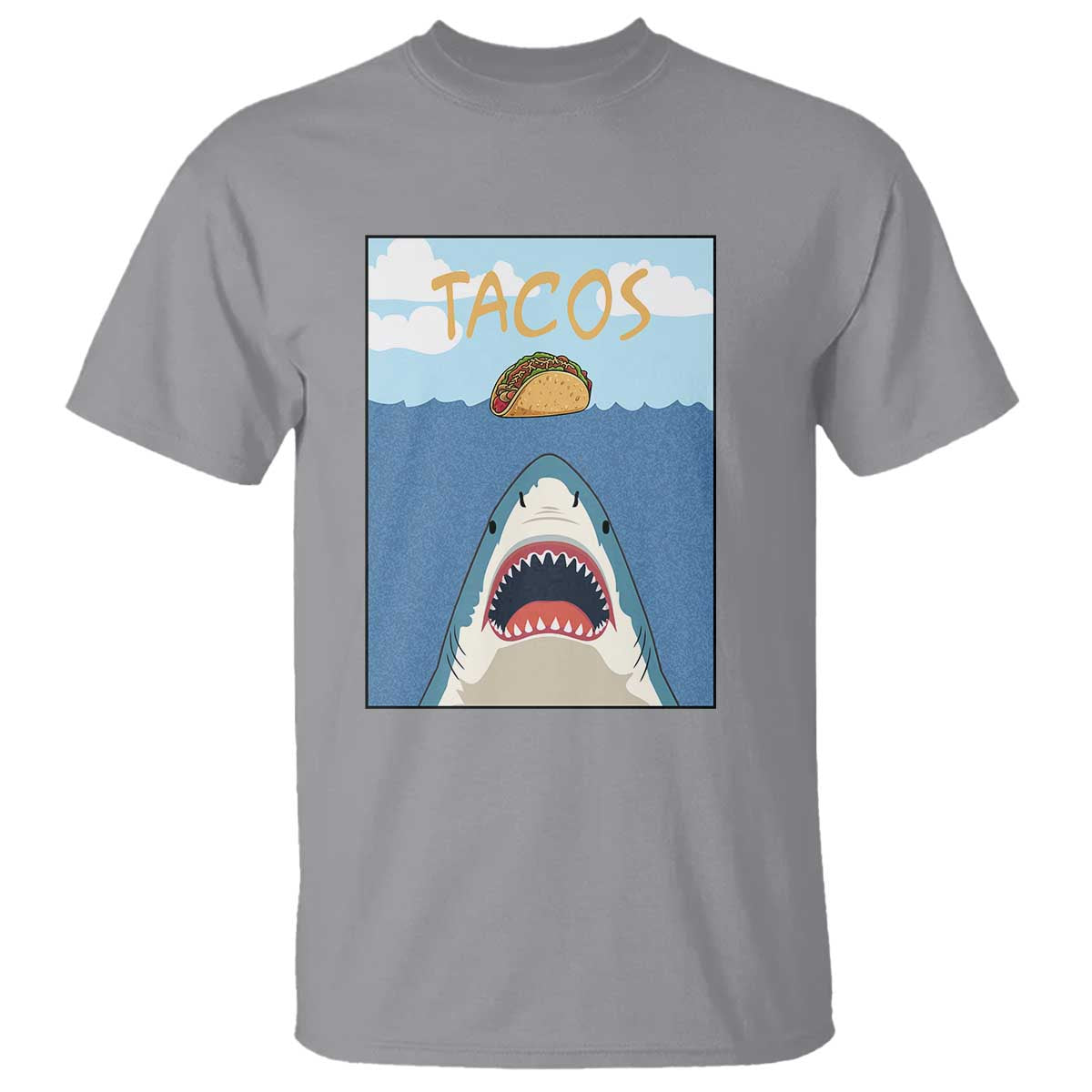 Funny Tacos Lover T Shirt Shark Attack Humor Gift - Wonder Print Shop