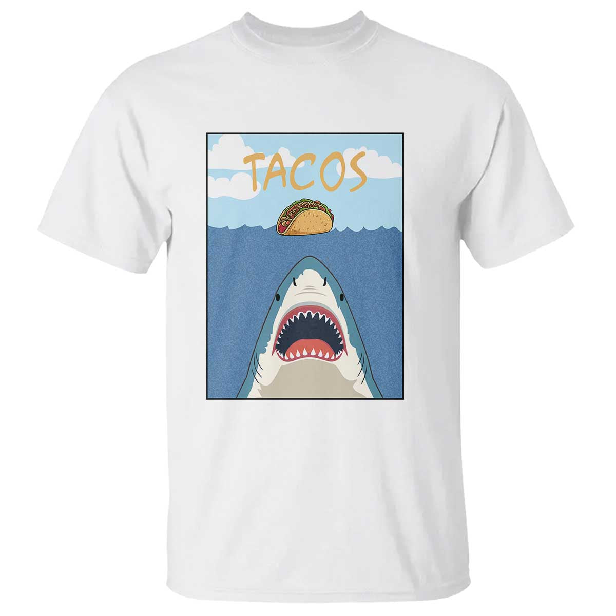 Funny Tacos Lover T Shirt Shark Attack Humor Gift - Wonder Print Shop