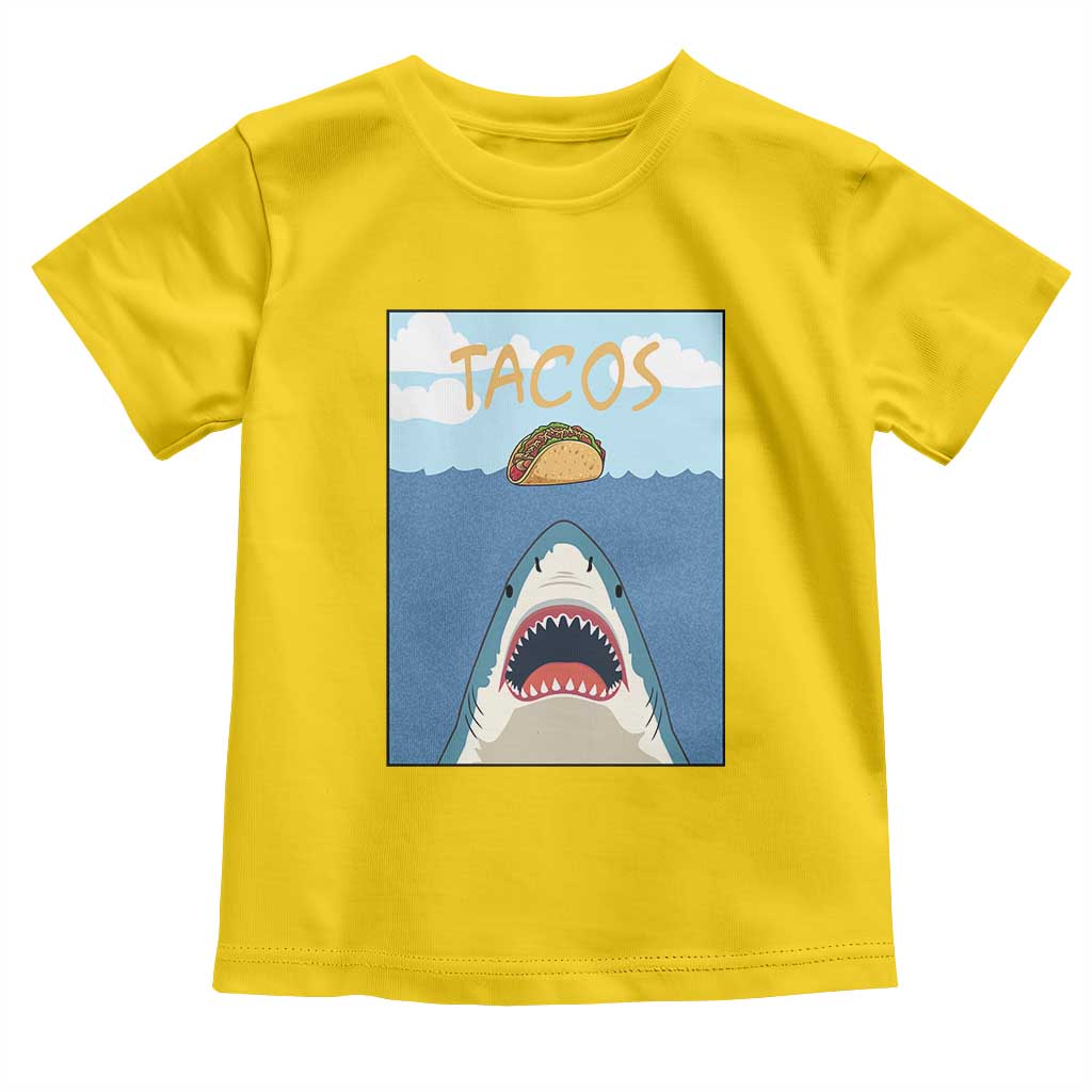 Funny Tacos Lover Toddler T Shirt Shark Attack Humor Gift - Wonder Print Shop