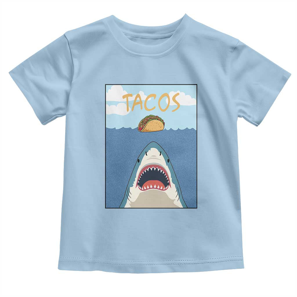 Funny Tacos Lover Toddler T Shirt Shark Attack Humor Gift - Wonder Print Shop