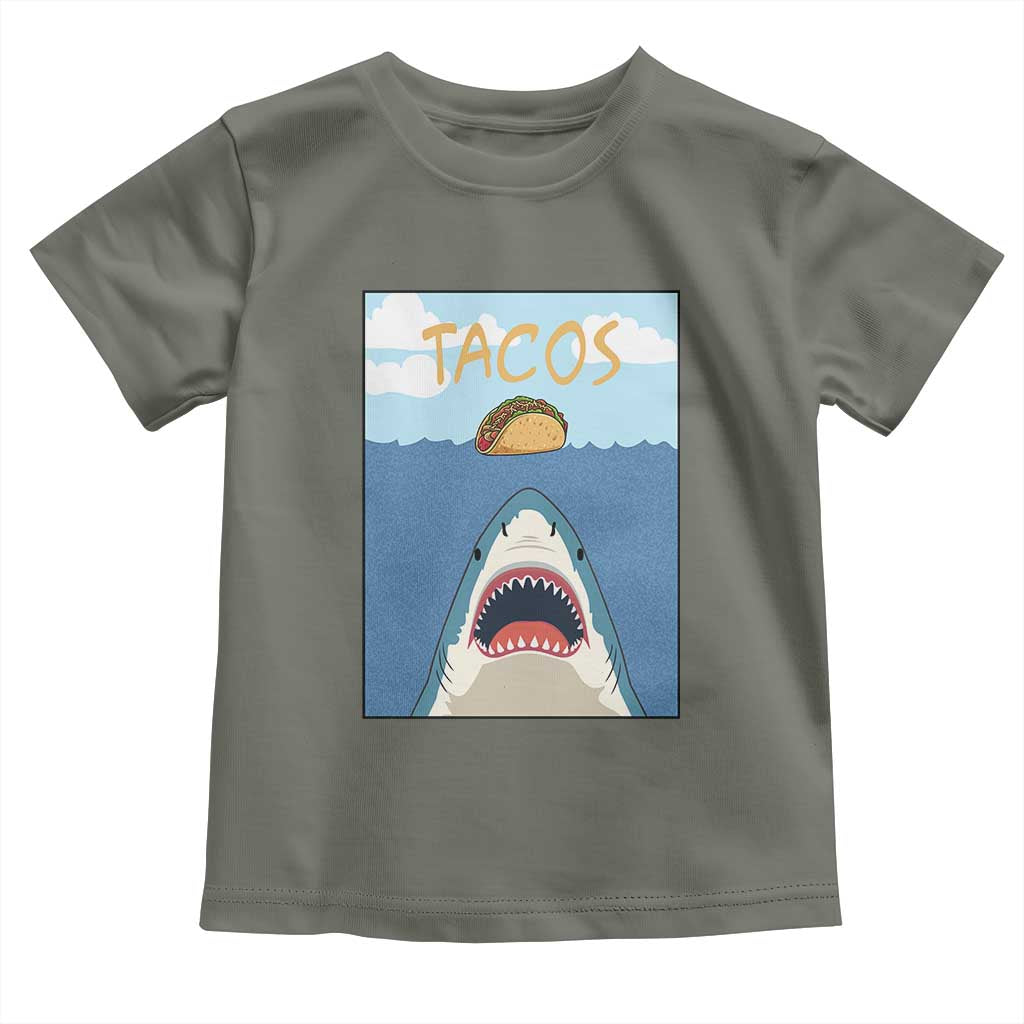 Funny Tacos Lover Toddler T Shirt Shark Attack Humor Gift - Wonder Print Shop