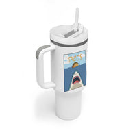 Funny Tacos Lover Tumbler With Handle Shark Attack Humor Gift