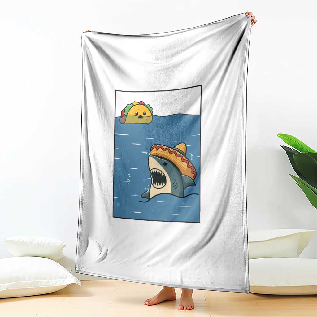 Tacos Lover Throw Blanket Funny Shark Humor Foodie Gift - Wonder Print Shop