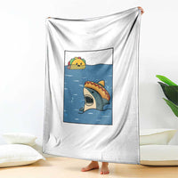 Tacos Lover Throw Blanket Funny Shark Humor Foodie Gift - Wonder Print Shop