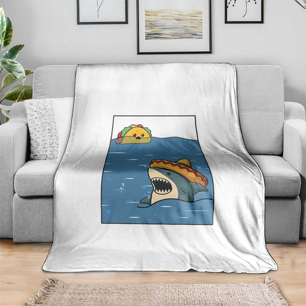 Tacos Lover Throw Blanket Funny Shark Humor Foodie Gift - Wonder Print Shop