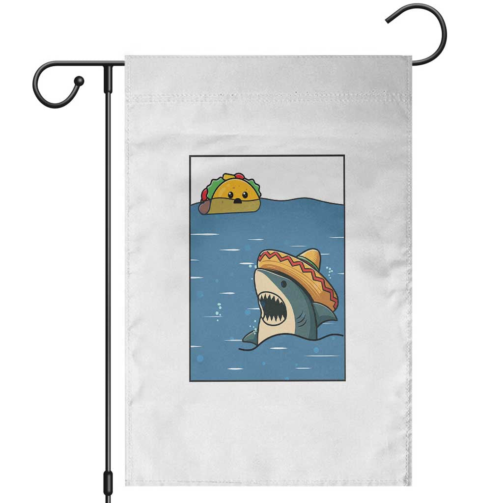 Tacos Lover Garden Flag Funny Shark Humor Foodie Gift - Wonder Print Shop
