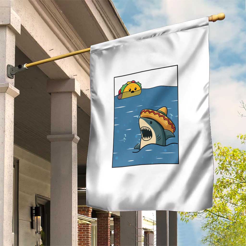 Tacos Lover Garden Flag Funny Shark Humor Foodie Gift - Wonder Print Shop