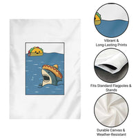 Tacos Lover Garden Flag Funny Shark Humor Foodie Gift - Wonder Print Shop