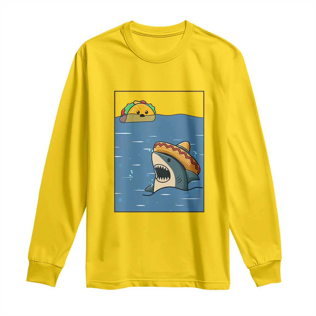 Tacos Lover Long Sleeve Shirt Funny Shark Humor Foodie Gift - Wonder Print Shop
