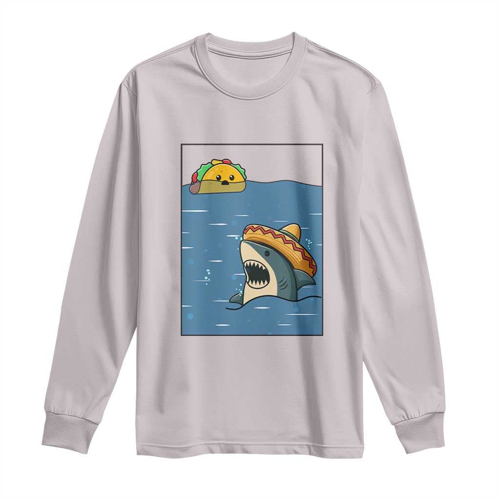 Tacos Lover Long Sleeve Shirt Funny Shark Humor Foodie Gift - Wonder Print Shop