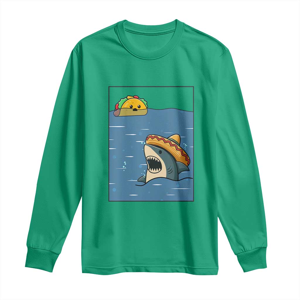 Tacos Lover Long Sleeve Shirt Funny Shark Humor Foodie Gift - Wonder Print Shop